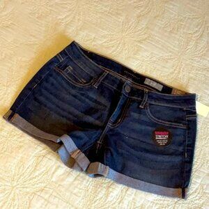 AEROPOSTALE Dark Wash Cuffed Denim Midi Shorts, Sizes 2, 4 - NWT